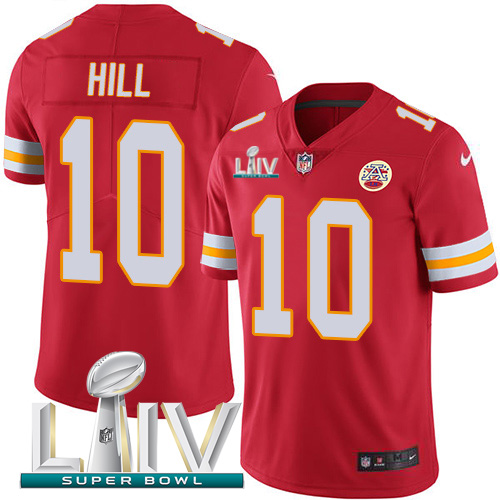Kansas City Chiefs Nike #10 Tyreek Hill Red Super Bowl LIV 2020 Team Color Men Stitched NFL Vapor Untouchable Limited Jersey